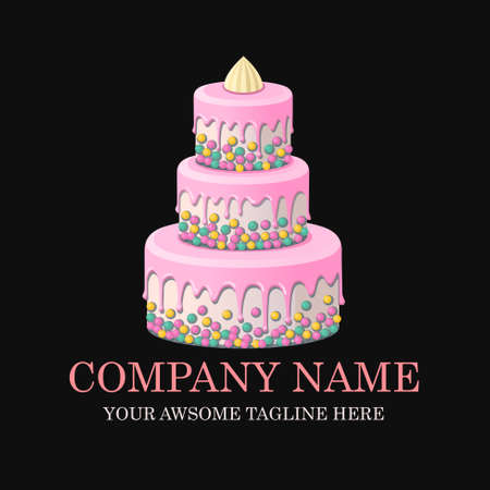 Cake Bakery Logo design vector template.sweet shop Logotype concept icon.のイラスト素材