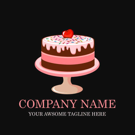 Cake Bakery Logo design vector template.sweet shop Logotype concept icon.