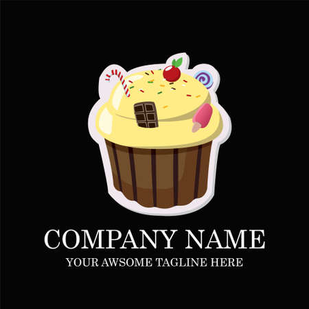 Cake Bakery Logo design vector template.sweet shop Logotype concept icon.のイラスト素材
