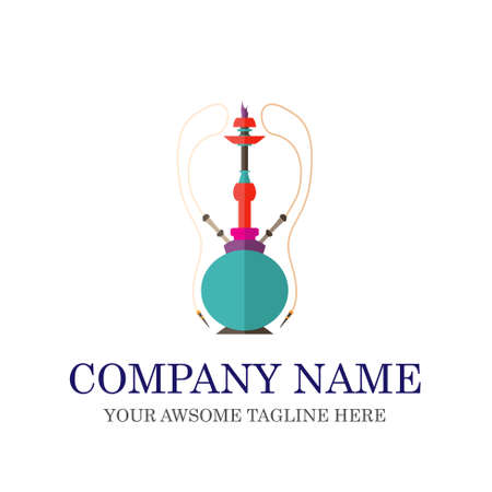 Hukka Hookah Sheesha Nargile logo design.