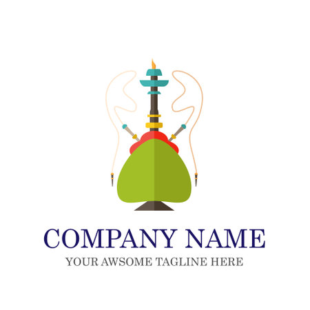 Hukka Hookah Sheesha Nargile logo design.のイラスト素材