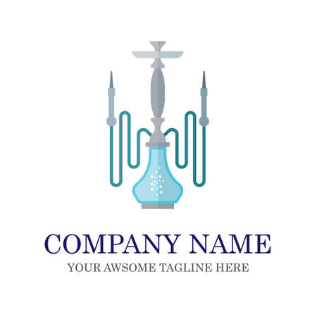Hukka Hookah Sheesha Nargile logo design.のイラスト素材