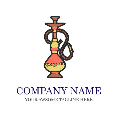 Hukka Hookah Sheesha Nargile logo design.