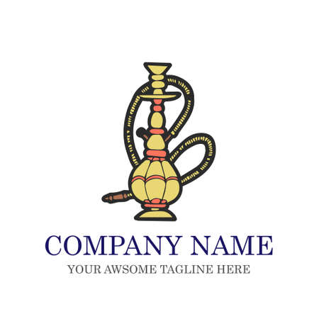 Hukka Hookah Sheesha Nargile logo design.のイラスト素材