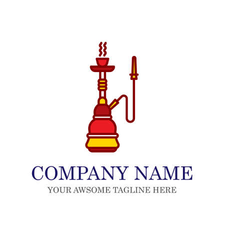 Hukka Hookah Sheesha Nargile logo design.のイラスト素材