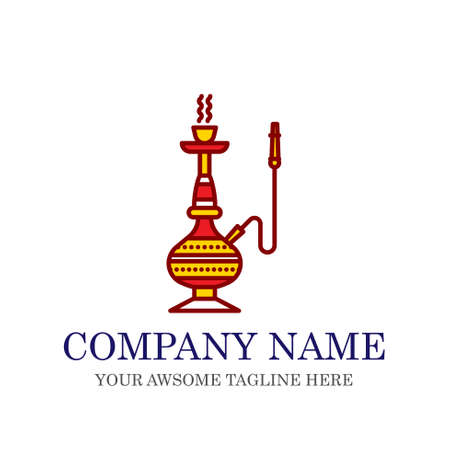 Hukka Hookah Sheesha Nargile logo design.のイラスト素材