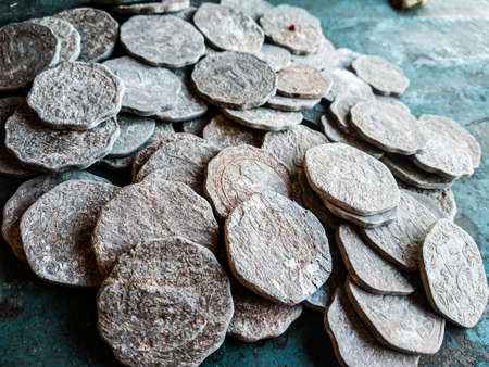 Pile of dried persimmon slices ready for cooking. High quality photoの写真素材