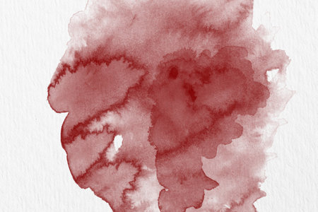 Abstract red watercolor on white paper texture can use as background.の写真素材