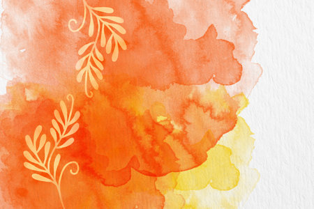 Watercolor floral background. Hand-drawn illustration for your design.の写真素材