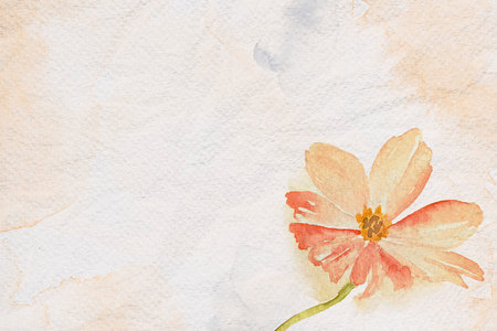 Grunge floral background with space for text. Watercolor painting.の写真素材