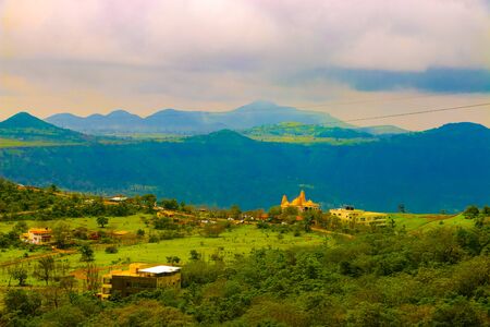 Nature Aerial View. Beautiful autumn scene of Saputara. Beauty of nature concept background....