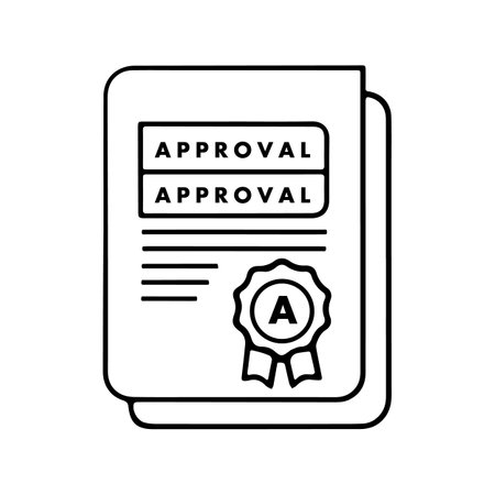 Approved certificate line icon, concept sign, outline vector illustration, linear symbol.のイラスト素材
