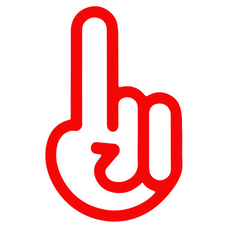 Hand Gesture flat icon. Vector red symbol. Pictogram is isolated on a white background. Trendy flat style illustration for web site design, , ads, apps, user interface.のイラスト素材