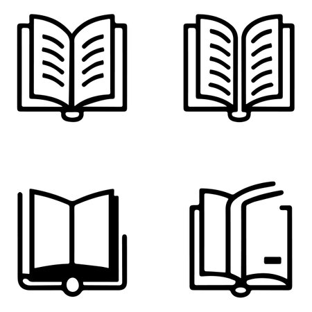Book icons set. Outline set of book vector icons for web design isolated on white backgroundのイラスト素材