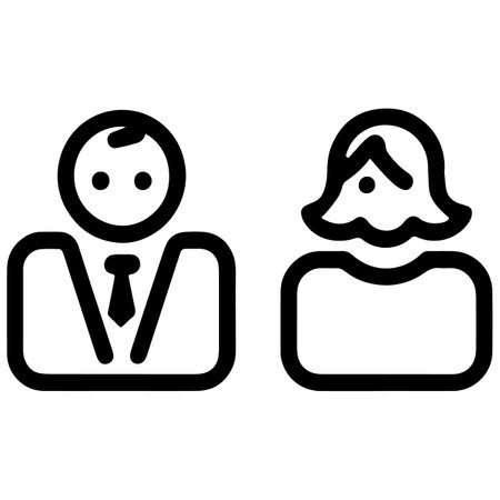 Businessman and businesswoman vector icon. Illustration isolated on white background for graphic and web design.のイラスト素材
