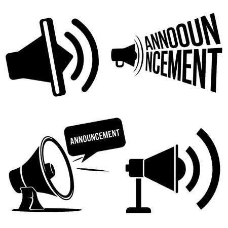announcement, megaphone, loudspeaker, announcement, advertising, vectorのイラスト素材