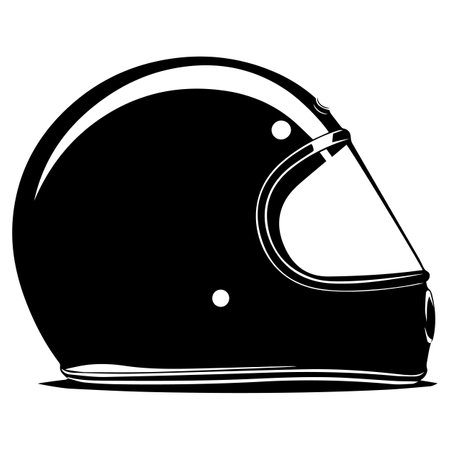 Black motorcycle helmet on a white background. Vector illustration for your designのイラスト素材