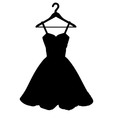 Wedding dress on a hanger. Silhouette.のイラスト素材