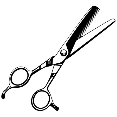 Hair cutting shears isolated on white background. Vector illustration.のイラスト素材