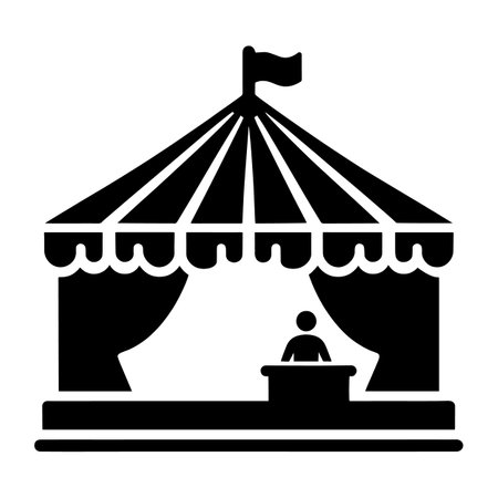 Circus tent black simple icon on a white background for web designのイラスト素材