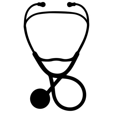stethoscope icon on a white background, vector illustration, epsのイラスト素材