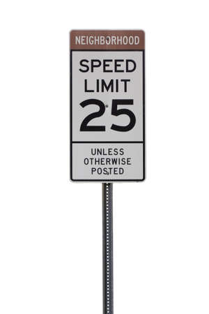 25 mph speed limit sign cutoutの写真素材