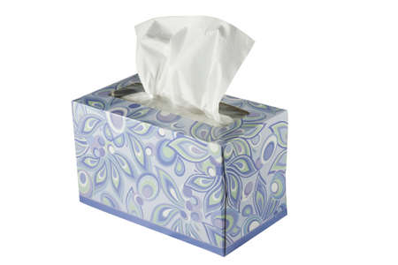 Purple Tissue Box cut out against white