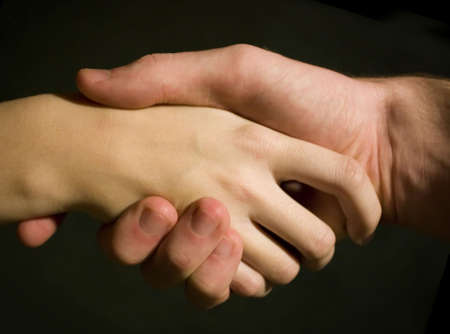 Man and Woman shaking Hands
