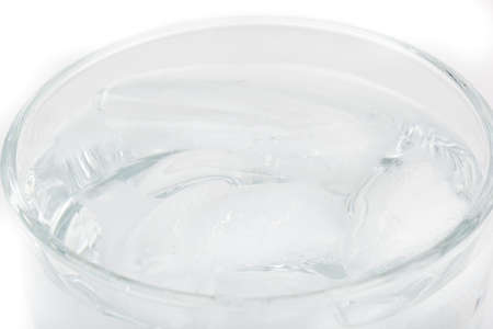 A glass of ice waterの写真素材