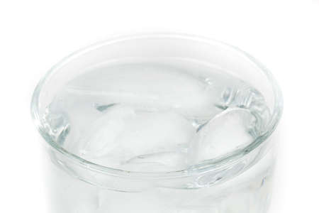 A glass of ice waterの写真素材