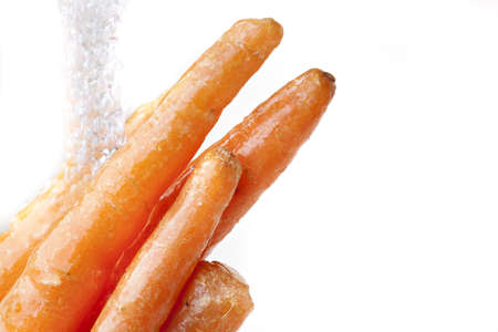 Orange carrots in waterの写真素材