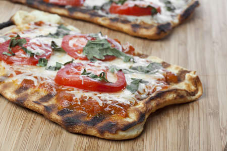 A homemade margarita pizza