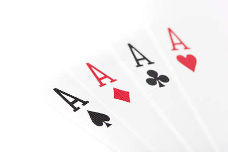 A set of playing cards against a white background