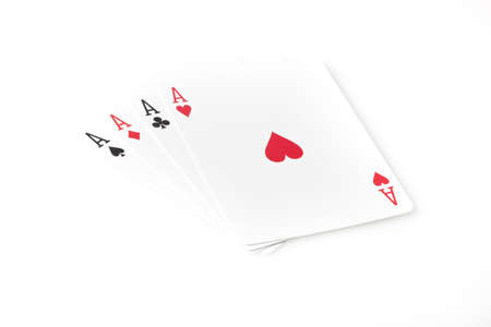 A set of playing cards against a white background