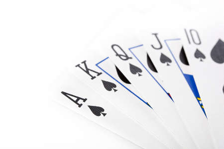 A set of playing cards against a white background