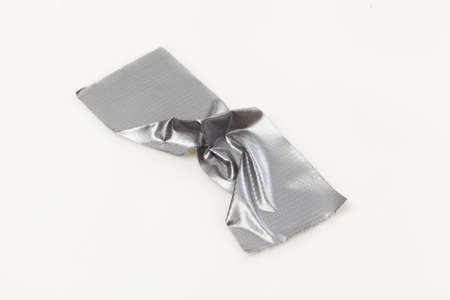 Silver duct tape on a white backgroundの写真素材