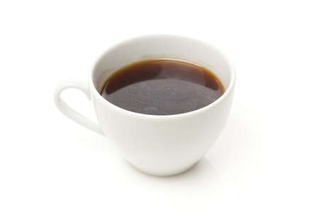 Black Coffee with coffee beans on a backgroundの写真素材