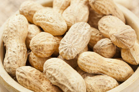 Fresh Dry Organic Peanuts against a background