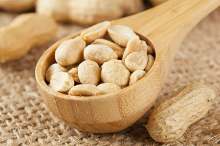Fresh Dry Organic Peanuts against a background