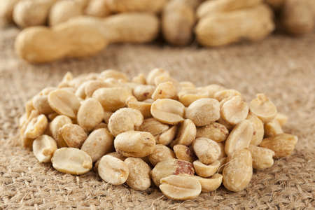 Fresh Dry Organic Peanuts against a background