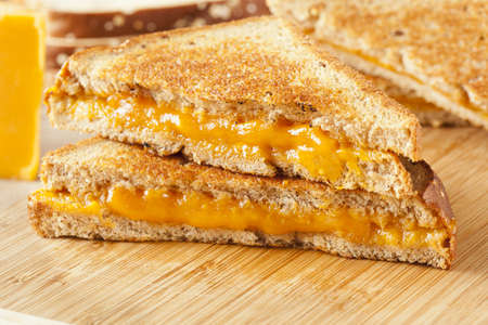 Traditional Homemade Grilled Cheese Sandwich on Whole Wheat Breadの写真素材