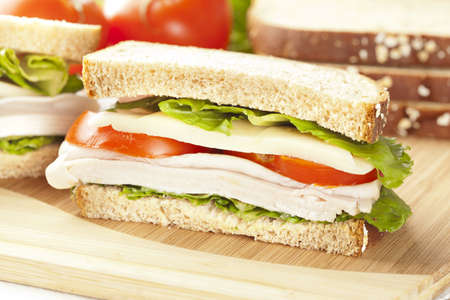 Fresh Homemade Turkey Sandwich made with organic ingredientsの写真素材