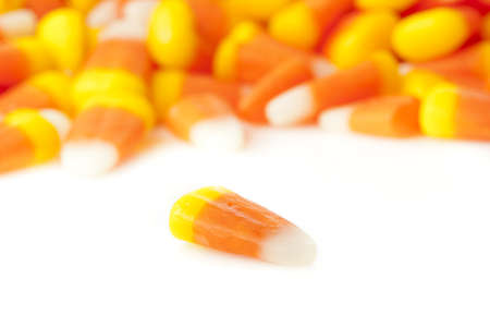 Halloween Striped Candy Corn against a backgroundの写真素材