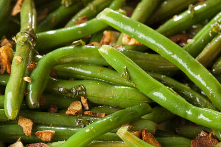 Fresh Organic Cooked Green Beans in a bowl