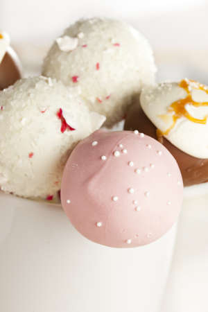 Homemade Gourmet Cakepops ready to be servedの写真素材