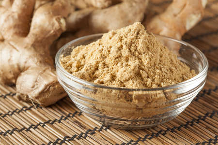 Fresh Organic Oriental Ginger on a backgroundの写真素材