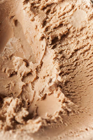 Cold Organic Chocolate ice Cream against a backgroundの写真素材