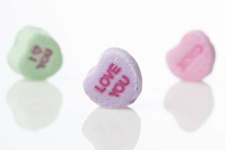 Colorful Conversation Hearts Candy for Valentines Dayの写真素材