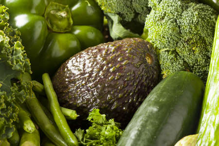 Group of Raw Fresh Organic Assorted Green Vegetables