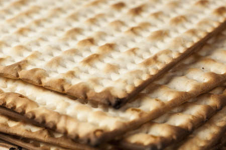 Homemade Kosher Matzo Crackers made with flour and water
